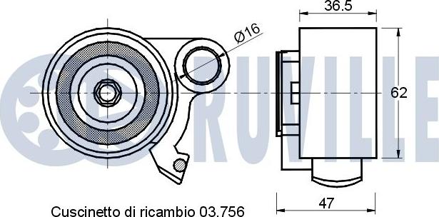 Ruville 540497 - Rullo tenditore, Cinghia dentata www.autoricambit.com