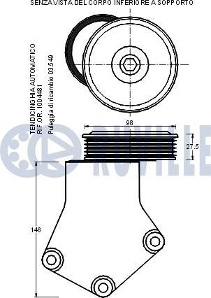 Ruville 540546 - Tendicinghia, Cinghia Poly-V www.autoricambit.com