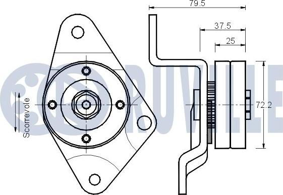 Ruville 540510 - Tendicinghia, Cinghia Poly-V www.autoricambit.com