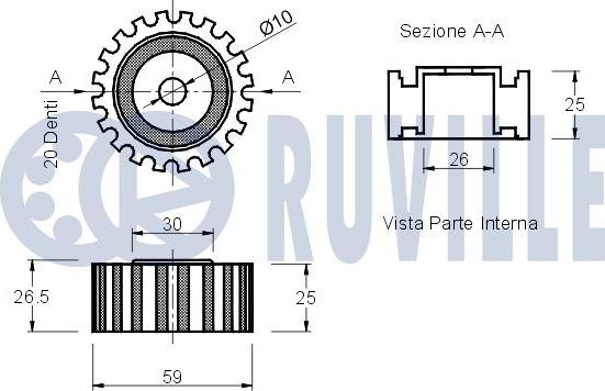 Ruville 540587 - Galoppino/Guidacinghia, Cinghia dentata www.autoricambit.com