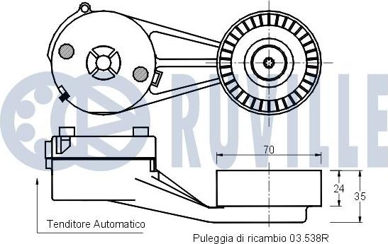 Ruville 540527 - Tendicinghia, Cinghia Poly-V www.autoricambit.com