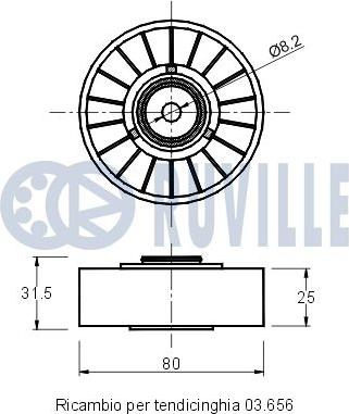 Ruville 540648 - Galoppino/Guidacinghia, Cinghia Poly-V www.autoricambit.com