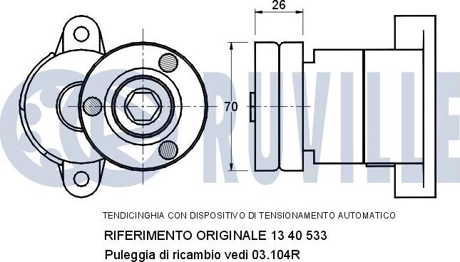 Ruville 540097 - Tendicinghia, Cinghia Poly-V www.autoricambit.com