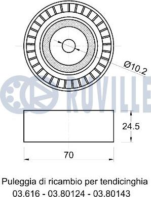 Ruville 540158 - Galoppino/Guidacinghia, Cinghia Poly-V www.autoricambit.com