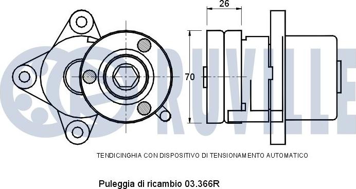 Ruville 540895 - Tendicinghia, Cinghia Poly-V www.autoricambit.com