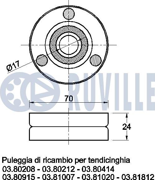 Ruville 540898 - Galoppino/Guidacinghia, Cinghia Poly-V www.autoricambit.com