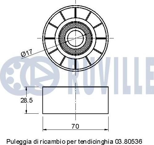 Ruville 540868 - Galoppino/Guidacinghia, Cinghia Poly-V www.autoricambit.com