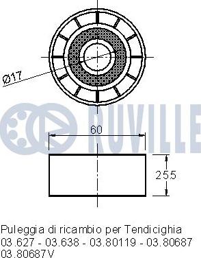 Ruville 540801 - Galoppino/Guidacinghia, Cinghia Poly-V www.autoricambit.com