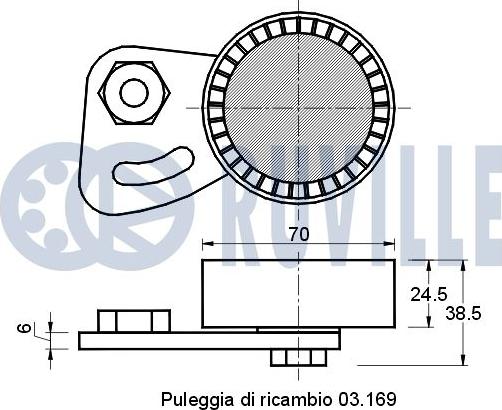 Ruville 540813 - Tendicinghia, Cinghia Poly-V www.autoricambit.com