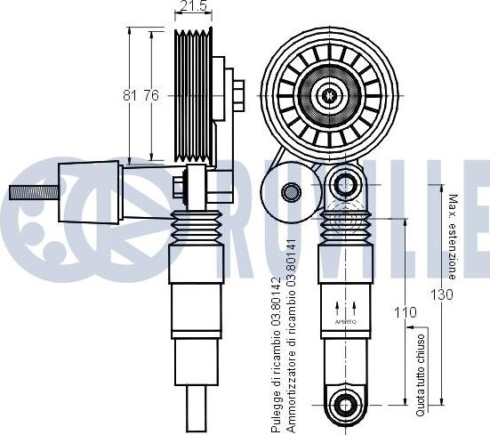 Ruville 540829 - Tendicinghia, Cinghia Poly-V www.autoricambit.com