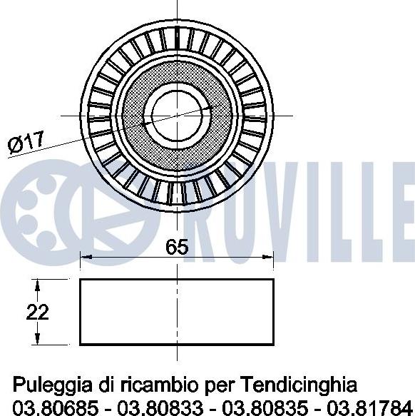 Ruville 540870 - Galoppino/Guidacinghia, Cinghia Poly-V www.autoricambit.com