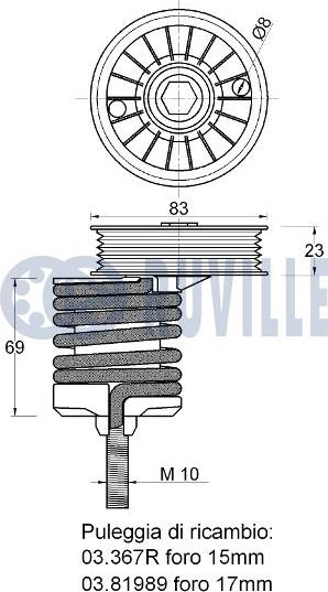 Ruville 540356 - Tendicinghia, Cinghia Poly-V www.autoricambit.com