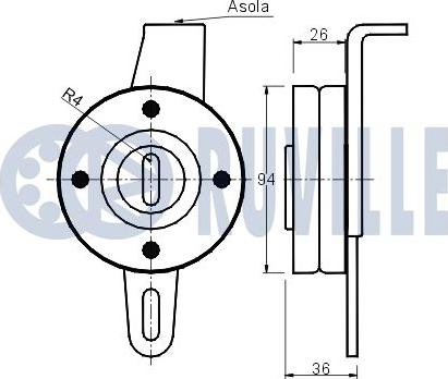 Ruville 540236 - Tendicinghia, Cinghia Poly-V www.autoricambit.com