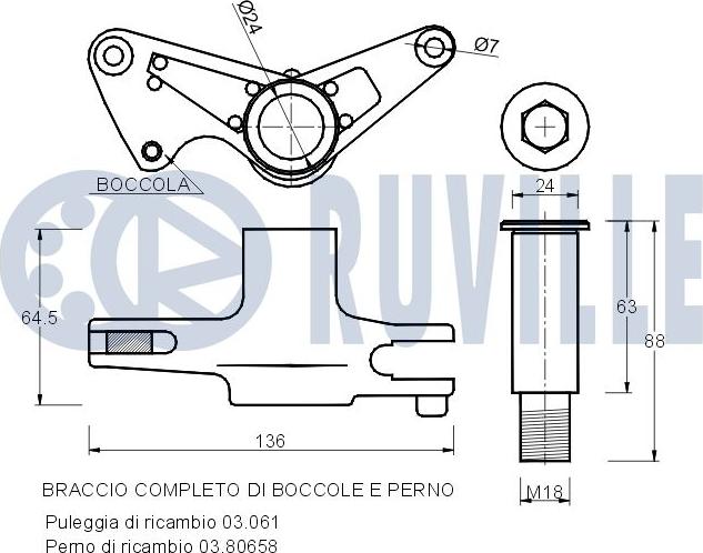 Ruville 540768 - Tendicinghia, Cinghia Poly-V www.autoricambit.com