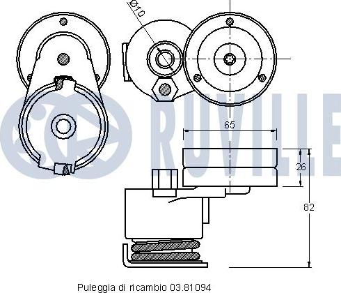 Ruville 541995 - Tendicinghia, Cinghia Poly-V www.autoricambit.com