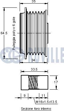 Ruville 541944 - Puleggia cinghia, Alternatore www.autoricambit.com