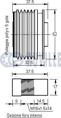 Ruville 541959 - Puleggia cinghia, Alternatore www.autoricambit.com