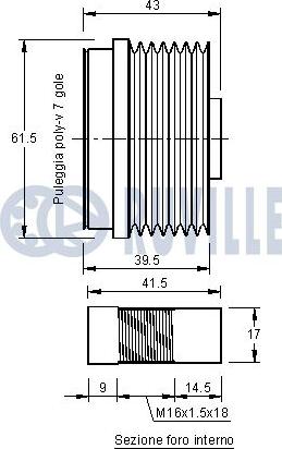 Ruville 541955 - Puleggia cinghia, Alternatore www.autoricambit.com