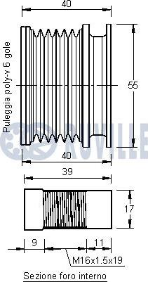 Ruville 541950 - Puleggia cinghia, Alternatore www.autoricambit.com