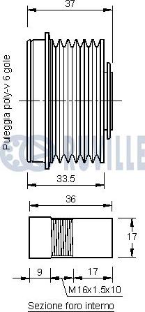 Ruville 541909 - Puleggia cinghia, Alternatore www.autoricambit.com