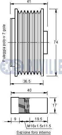 Ruville 541910 - Puleggia cinghia, Alternatore www.autoricambit.com