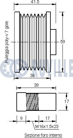 Ruville 541918 - Puleggia cinghia, Alternatore www.autoricambit.com