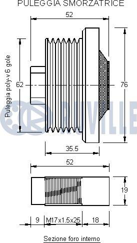 Ruville 541934 - Puleggia cinghia, Alternatore www.autoricambit.com