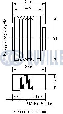 Ruville 541929 - Puleggia cinghia, Alternatore www.autoricambit.com