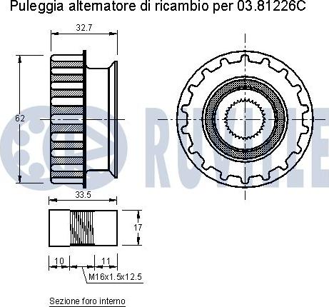 Ruville 541925 - Puleggia cinghia, Alternatore www.autoricambit.com