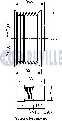 Ruville 541970 - Puleggia cinghia, Alternatore www.autoricambit.com