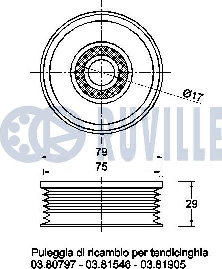 Ruville 541494 - Galoppino/Guidacinghia, Cinghia Poly-V www.autoricambit.com