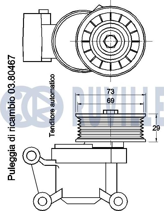 Ruville 541497 - Tendicinghia, Cinghia Poly-V www.autoricambit.com