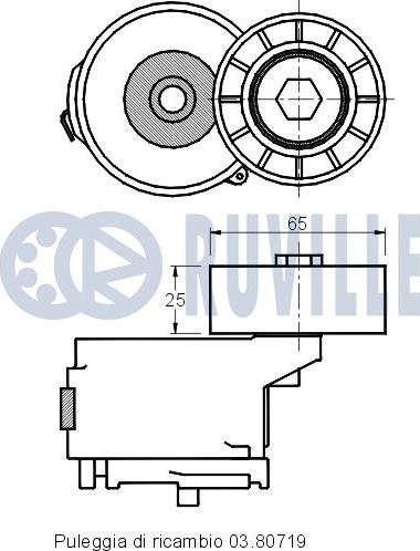 Ruville 541443 - Tendicinghia, Cinghia Poly-V www.autoricambit.com