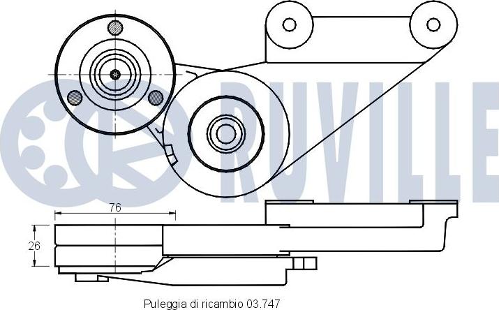 Ruville 541442 - Tendicinghia, Cinghia Poly-V www.autoricambit.com