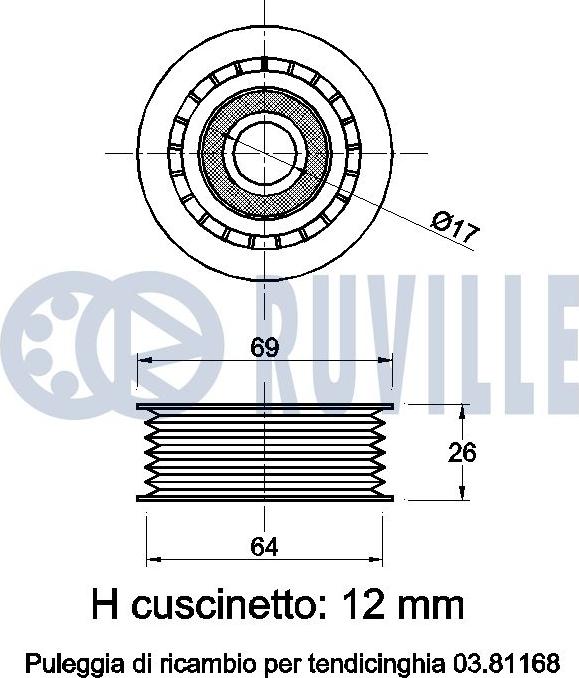 Ruville 541447 - Galoppino/Guidacinghia, Cinghia Poly-V www.autoricambit.com