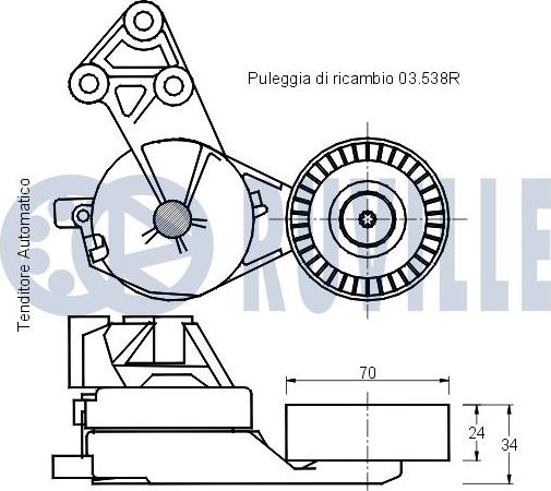 Ruville 541456 - Tendicinghia, Cinghia Poly-V www.autoricambit.com