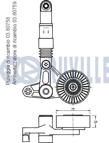 Ruville 541451 - Tendicinghia, Cinghia Poly-V www.autoricambit.com