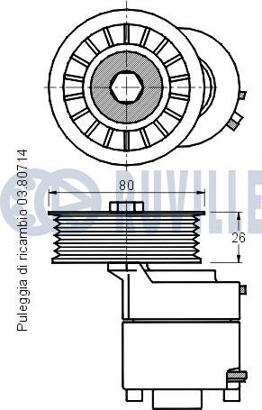 Ruville 541407 - Tendicinghia, Cinghia Poly-V www.autoricambit.com