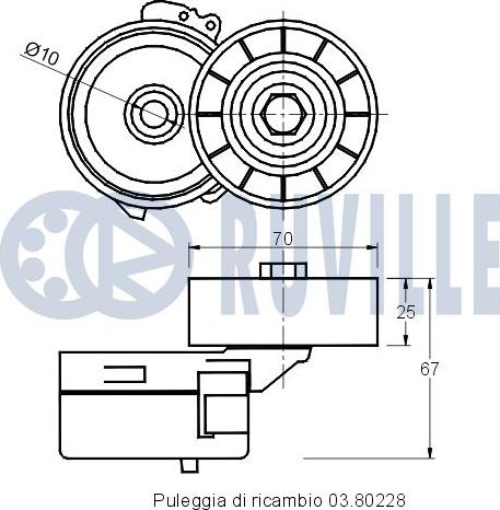 Ruville 541487 - Tendicinghia, Cinghia Poly-V www.autoricambit.com