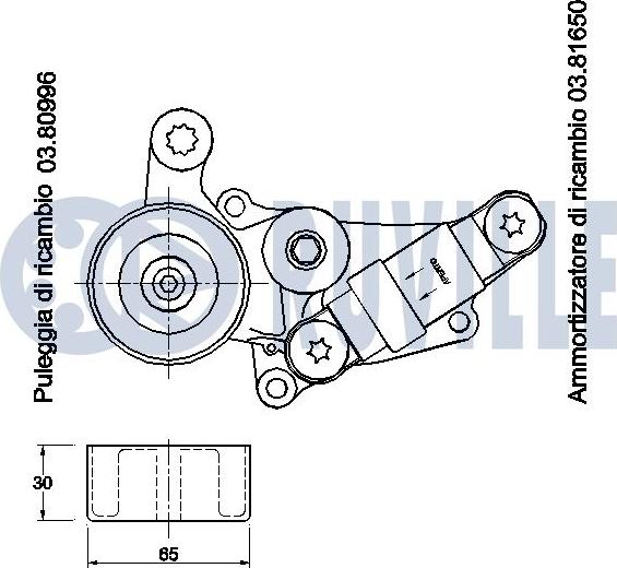 Ruville 541432 - Tendicinghia, Cinghia Poly-V www.autoricambit.com