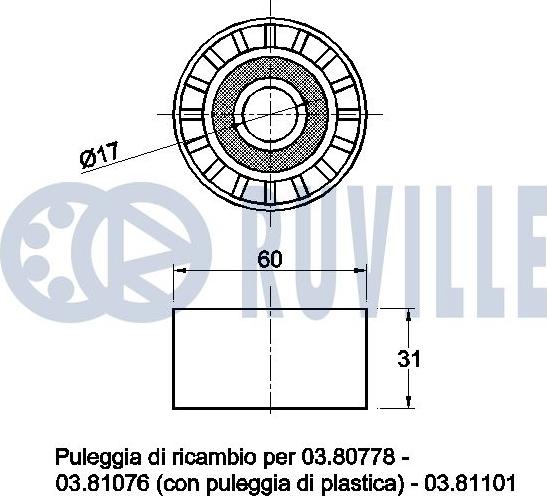 Ruville 541470 - Galoppino/Guidacinghia, Cinghia Poly-V www.autoricambit.com