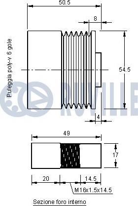 Ruville 541543 - Puleggia cinghia, Alternatore www.autoricambit.com