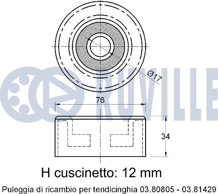 Ruville 541502 - Galoppino/Guidacinghia, Cinghia Poly-V www.autoricambit.com