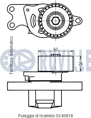 Ruville 541513 - Tendicinghia, Cinghia Poly-V www.autoricambit.com