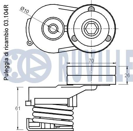 Ruville 541512 - Tendicinghia, Cinghia Poly-V www.autoricambit.com