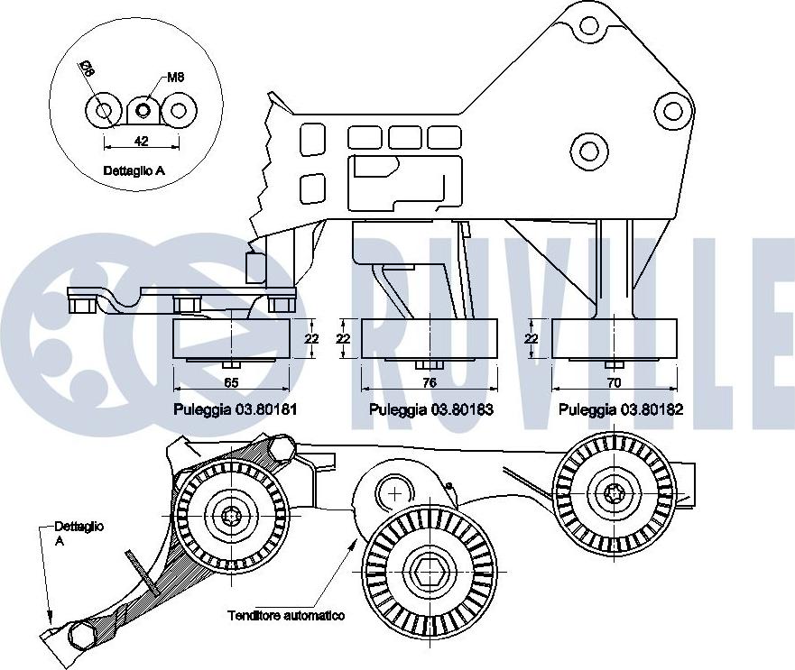 Ruville 541531 - Tendicinghia, Cinghia Poly-V www.autoricambit.com