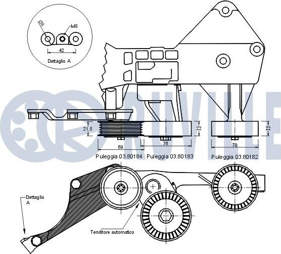 Ruville 541532 - Tendicinghia, Cinghia Poly-V www.autoricambit.com