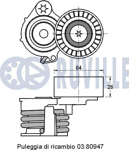 Ruville 541644 - Tendicinghia, Cinghia Poly-V www.autoricambit.com