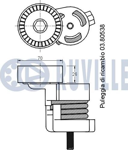 Ruville 541643 - Tendicinghia, Cinghia Poly-V www.autoricambit.com