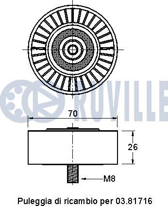 Ruville 541647 - Galoppino/Guidacinghia, Cinghia Poly-V www.autoricambit.com